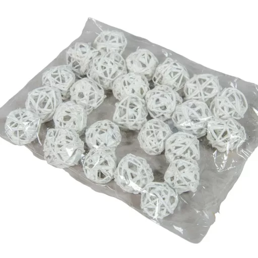 Vesszőlabda 3cm falfestékes fehér 30db-os