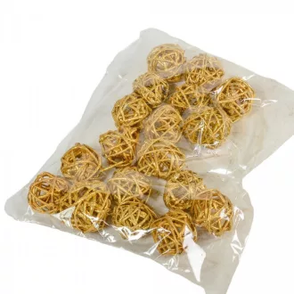 Vesszőlabda 3cm arany&glitter 15db-os