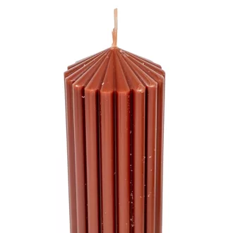   Csúcsos bordás henger gyertya 50x150mm csoki 4db/csom (db ár)