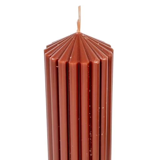 Csúcsos bordás henger gyertya 50x150mm csoki 4db/csom (db ár)