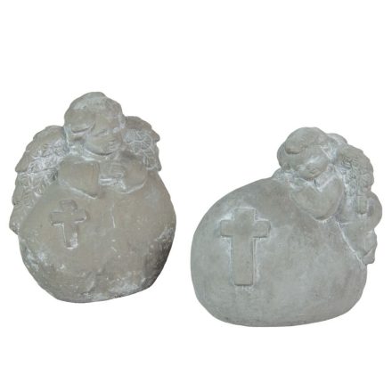 Angyal keresztes kővel cement M11cm