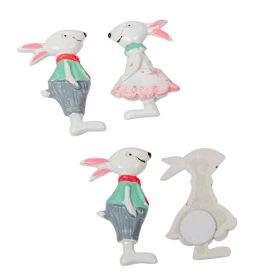 Nyuszi lány és fiú öntapadó poly 5,5cm 4db-os