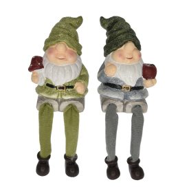 Lógólábú manó gombával, almával ker. M12cm