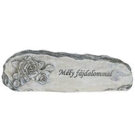 Kegyeleti dísz rózsával poly M5,5cmx19cm szürke
