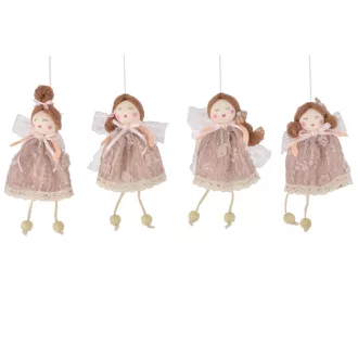 Lány csipkés ruhában akasztós textil 12cm