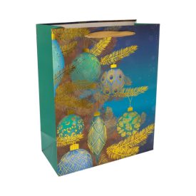 Ajándék tasak gömbökkel 18x23cm