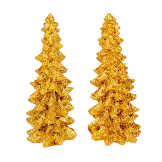 Fenyőfa poly arany M8,5cm 2db-os