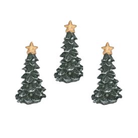 Fenyőfa csillaggal poly zöld M4,8cm 3db-os