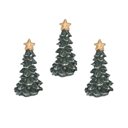 Fenyőfa csillaggal poly zöld M4,8cm 3db-os