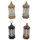 Lámpás LED-es gyertyával rusztikus 15x6cm