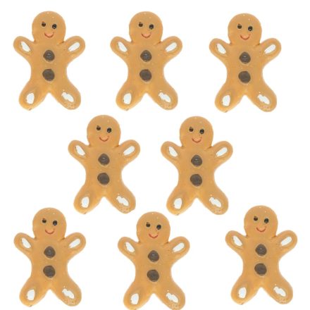 Mézeskalács figura öntapadós poly 2,8cm 8db-os