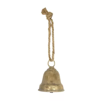 Csengő akasztós bádog antik arany 7,5x9cm