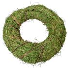 Szalma koszorú világoszöld 38cm 