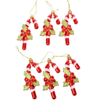 Cukorbot akasztós glitteres műanyag 11cm 6db-os