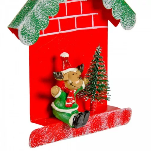 Házikó figurával akasztós fém 13cm