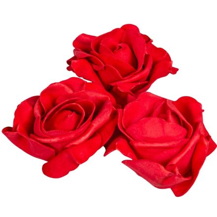 Polifoam rózsa virágfej RED D10cm M6cm12db-os