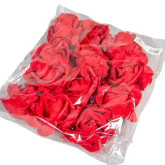 Polifoam rózsa virágfej RED D10cm M6cm12db-os