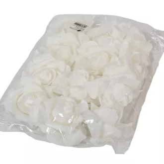 Polifoam rózsafej  fehér D10cm M6cm 12db-os (csom ár)