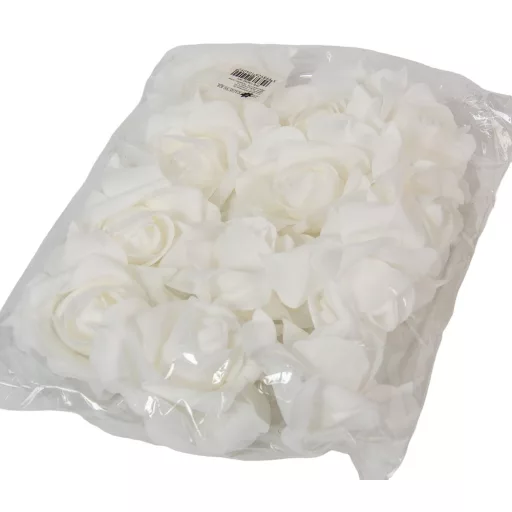 Polifoam rózsafej  fehér D10cm M6cm 12db-os (csom ár)