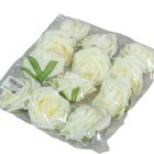 Polifoam nyílt rózsafej krém D8cm M5,5cm 12db/csom