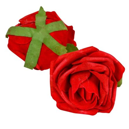 Polifoam nyílt rózsafej piros D8cm M5,5cm 12db/csom