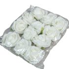 Polifoam nyílt rózsafej fehér D8cm M5,5cm 12db/csom
