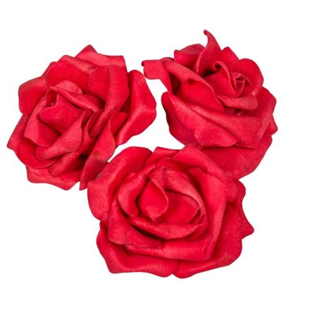 Polifoam nyílt rózsafej RED D8cm 12db-os (csom ár)