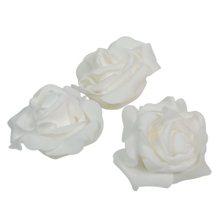 Polifoam nyílt rózsafej WH D8cm 12db-os (csom ár)