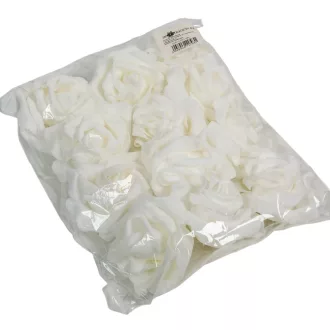 Polifoam nyílt rózsafej WH D8cm 12db-os (csom ár)
