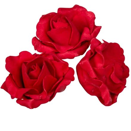 Polifoam rózsa virágfej RED D6cm 12db-os (csom ár)