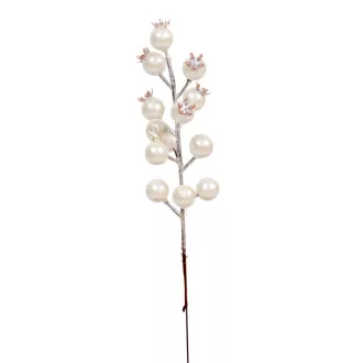Gyöngy bogyós ág 23cm 8db-os