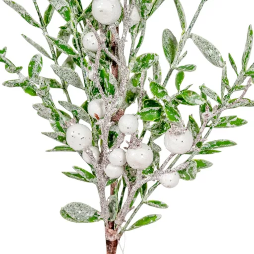 Golyó,leveles ág fehér 75cm