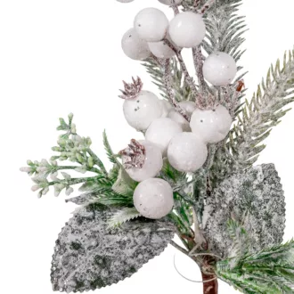 Bogyós fenyő ág glitteres M28cm