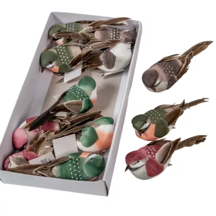 Madár csipeszes pöttyös 12cm (db ár)