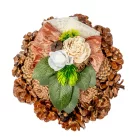 Rózsatoboz koszorú hazai szárazvirág díszítéssel 15cm