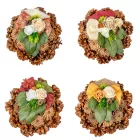 Rózsatoboz koszorú hazai szárazvirág díszítéssel 15cm