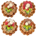 Rózsatoboz koszorú hazai szárazvirág díszítéssel 25cm