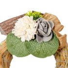 Szalma koszorú hazai szárazvirág díszítéssel 12cm