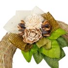 Szalma koszorú hazai szárazvirág díszítéssel 25cm