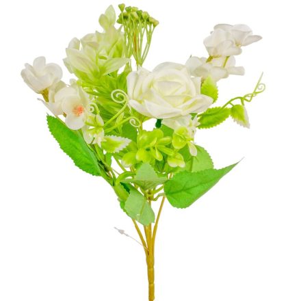 Rózsa,hortenzia csokor 5v. M30cm 48db/#