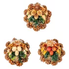 Rózsatoboz koszorú trópusi szárazvirág díszítéssel 15cm