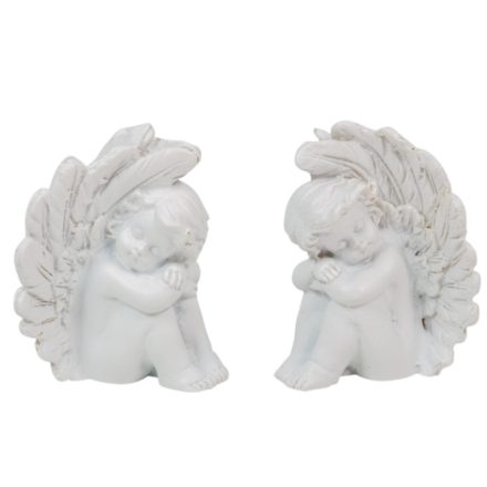 Angyal ülő fehér poly M5,5cm