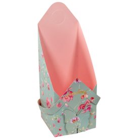 Virágtasak zöld alapon virág mintás M36x13x13cm