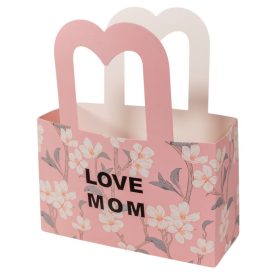 Virág tasak Mom love rózsaszín 22x8,5x26 cm