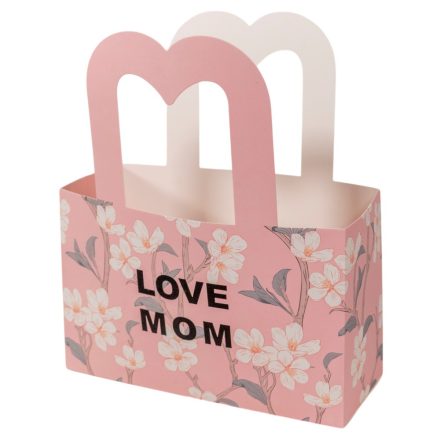 Virág tasak Mom love rózsaszín 22x8,5x26 cm