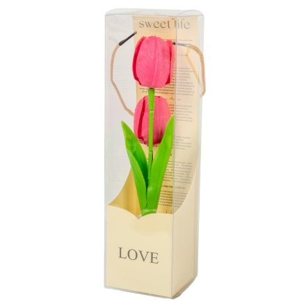 Szappan tulipán dobozban rózsaszín 23cm