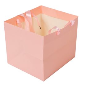 Virágtasak szalaggal világosrózsaszín 23x20x20cm