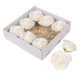 Szappan rózsa fej 9x6cm fehér 9db-os