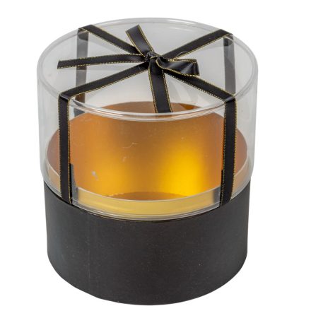 Virágdoboz búrás fekete D13x13cm