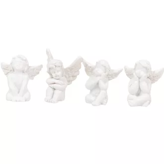 Angyal ülő poly fehér M4cm